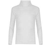 Girls Boys Kids Polo HIGH Neck Tops Long Sleeve Plain Basic ROLL Jumper T-Shirt (12 Years, White)