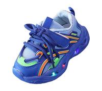Girls Boys Light Up Trainers LED Sports Shoes Slip On Flashing Sneakers | Kids Shoelaces Soft Sole Shoes Toddler Fashion Non-Slip Sneakers Autumn Lightweight Trainers