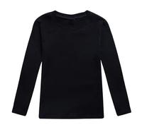 Girls Boys Long Sleeve Top Kids Basic Plain T Shirt Toddler Crewneck Thermal Tops Teens School Tshirt Base Layer Winter Undershirt Black