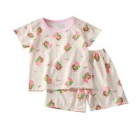 Girls Boys Pyjamas 2025 Button-Down Silky Nightwear Comfortable Elegant T-Shirt and Pants 2 Pieces Soft Lounge Sets Teenagers Sleepwear Gifts Pink