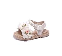 Girls Boys Sandals Wedding Party Shoes For Little Kid/Big Kid Princess Open Toe Strappy Sandals House Slippers Kids Sea Navy Beach Park Casual Summer Autumn Children (Beige,1)