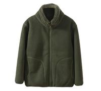 Girls Boys Sherpa Fleece Lined Jacket Kids Winter Thick Warm Polar Fleece Jacket with Pockets Full Zip Winter Outdoor Coat Teen Long Sleeved Solid Color Sweatshir Coat (Green, 9-10 Years)