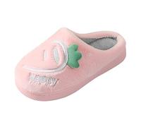 Girls Boys Slippers Thick Cotton Boots Flat Rubber Comfortable Cute Cartoon Carrot Plush Socks Crib Shoes, pink, 8.5/9 UK Child
