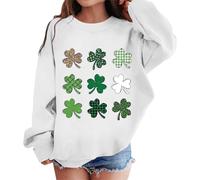 Girls Boys St Patricks Day Shirt Shamrock Suitable for Summer Pullover Style Tunic Unisex Short Sleeve Irish Parties Blouse White