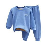 Girls Boys' Thermal Underwear Sets Winter Fleece Lined Base Layer Long Johns Compression Leggings and Shirt for Kids Long Sleeve Tops Pj’s (Blue, 2-3 Years)