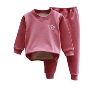 Girls Boys' Thermal Underwear Sets Winter Fleece Lined Base Layer Long Johns Compression Leggings and Shirt for Kids Long Sleeve Tops Pj’s (Red, 9-12 Years)