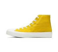 Girls Boys Trainers Kids High Top Canvas Shoes Unisex Big Kids Lace Up Sneakers Lightweight Casual Sport Walking Running Shoes Yellow