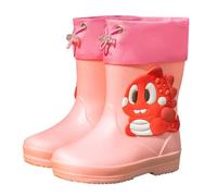 Girls Boys Waterproof Non Slip Wellies with Pull On Closure Rain Boots Walking Wellington Boot Unisex Back to School Rain Boots Rubber Welly Shoes Outdoor Wellys Shoe Size 1.5 Pink