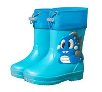 Girls Boys Waterproof Non Slip Wellies with Pull On Closure Rain Boots Walking Wellington Boot Unisex Back to School Rain Boots Rubber Welly Shoes Outdoor Wellys Shoe Size 6 Sky Blue
