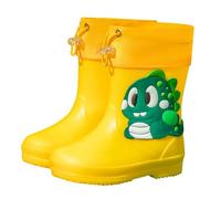 Girls Boys Waterproof Non Slip Wellies with Pull On Closure Rain Boots Walking Wellington Boot Unisex Back to School Rain Boots Rubber Welly Shoes Outdoor Wellys Shoe Size 8.5 Yellow