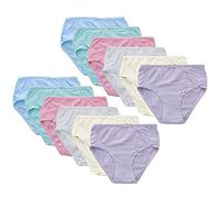Girls Briefs 12 Pack Underwear Soft 100% Cotton Essential Elastic Panties Plain Knicker Age 9-11 Years