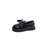 Girl's British Style School Shoes Princess Performance British Style Shoes(Little Child/Big Kids) Infant Sandals (Black, 1 Big Kids)