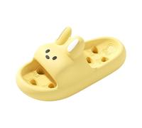 Girls Bunny Slippers Indoor Outdoor Summer Soft Adorable, Cozy Lightweight Breathable Quick-Dry Home Wear for Kids, School Leisure Activity Furry Comfort Footwear #D Yellow