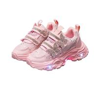 Girls Butterfly LED Flashing Sport Shoes Lighting Sneaker School Trainers | Kids LED Light up Casual Shoes Boys Girls Baby LED Breathable Sneaker Xmas Birthday Gift