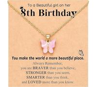 Girls' Butterfly Pendant Necklace, with Card, Birthday Gift for Girls, You Make the World Beautiful, Butterfly Necklace, Birthday Gift