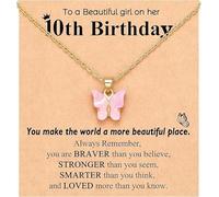 Girls' Butterfly Pendant Necklace, with Card, Birthday Gift for Girls, You Make the World Beautiful, Butterfly Necklace, Birthday Gift