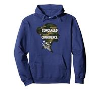Girls Camo: Concealed Confidence Empowerment Pullover Hoodie, Adult Unisex, Navy, S
