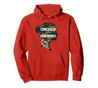 Girls Camo: Concealed Confidence Empowerment Pullover Hoodie, Adult Unisex, Red, M