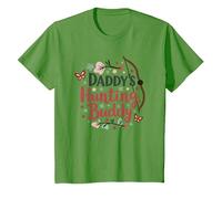Girls Camo Daddy's Hunting Buddy Outdoor Adventure T-Shirt, Kids, Grass, 3 Years
