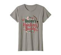 Girls Camo Daddy's Hunting Buddy Outdoor Adventure T-Shirt, Women, Slate Grey, Medium