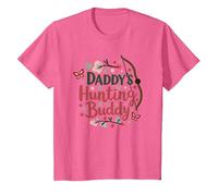 Girls Camo Daddy's Hunting Buddy Outdoor Adventure T-Shirt, Youth, Pink Heather, 2T