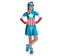 Girls Captain America Hooded Dress
