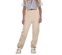 Girl's Cargo Sweatpants Elastic Waist Breathable Jogging Bottoms Corset Foot Lightweight Cargo Trouser for Kids Multi Pockets Loose Tracksuits Bottom Solid Relaxed-fit Girls' Joggers Khaki