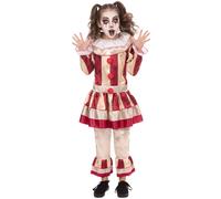 Girls CarnEVIL CLOWN Halloween Fancy Dress Costume Carnival Child Penny IT Kids
