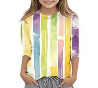 Girls Carnival Print Casual Tee with Loose Fit and Three Quarter Sleeves for Playful Everyday Comfort Plain Black T Shirt Kids Sequin Waistcoat Jumper Teens Toddler