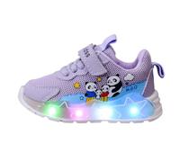 Girls Cartoon Panda LED Flashing Shoes Kids Lightweight School Trainers | Kids LED Light up Casual Shoes Boys Girls Baby LED Breathable Sneaker Xmas Birthday Gift
