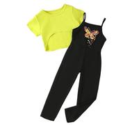 Girls' Casual Jumpsuit Playwear Set Soft Breathable Loose Fit Everyday Comfortable Outfits for Toddlers 1-6 Years Baby Girl Clothes Girls Outfit 11-12 1 Year Old Boy 80'S for Women
