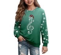 Girls Casual Pullover Sweater Cozy Everyday Wear Kids Hoodie Stylish Childrens Apparel Fleece Top Print Design Daily Activities School Teen Girl Gift Christmas Family Xmas Jumpers Red Womens Jumper