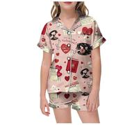 Girls Casual Set Cozy s with Shirt and Pants Valentine's Day Outfit Featuring Practical Pockets Cute Valentines Toddler Clothes Love Heart Dress Fall Clothing