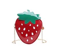 Girls Chain Strawberry Crossbody Shoulder Bag Oh Tote (Red, One Size)
