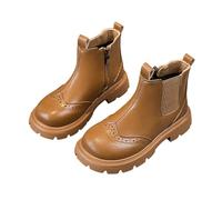 Girls Chelsea Boots, Brogue Detail Ankle Style with Side Zip and Lug Sole | Brogue detail, elastic side and practical zip give this Chelsea shape a smart look for school, weekends and casual daily wear