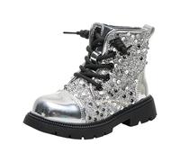 Girls Chelsea Boots Faux Leather Ankle Boots with Detailing, Chunky Sole - Kids School Boots for Girls, Casual Winter Autumn Fashion Footwear for Children (UK Sizes)