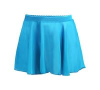 Girls' Chiffon Ballet Dance Skirt, Elasticated Scalloped Pull-On Wrap Skirt, Flowy Skirt for Toddlers Kids Dance Classes Recitals, Ballet Wrap Skirt with Elastic Waistband for Kids Light Blue