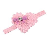 Girls Child Bean Pink Headbands Cute Heart-Shaped Lace