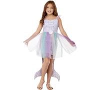 Girls Child Pastel Seashell Mermaid Fancy Dress Party Costume
