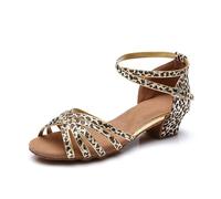 Girls Children/Child/Kids Ballroom Tango Salsa Latin Dance Shoes(202 Leopard,35)