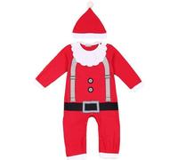 Girls Christmas Outfit,My First Outfits for Babies Baby Romper Fleece Hooded Jumpsuit Before Xmas Costume Kids Xmas Hats Clothes 12-18 Months (E#Red,0-3 Months)