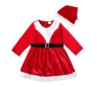Girls Christmas Performance Costume Set Festive Stage Party Dress School Play Pageant Outfit Two Piece Ensemble Santa Toddler Newborn Clothes Girl Baby