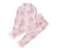 Girls Christmas Pyjamas Set Cute Printed Long Sleeve Top and Pants Festive Holiday Pajama Outfit for Kids Comfortable Two-Piece Sleepwear (11T(150))