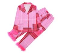 Girls Christmas Pyjamas Set Cute Printed Long Sleeve Top and Trousers Festive Holiday Pajamas Two-Piece Outfit for Kids (12T(160))