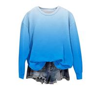 Girls Christmas Sweatshirt Cute Gradient Printed Long Sleeves Sweatshirts Casual Crew Neck Fall Winter Pullover Tops Toddler Clothes Casual Comfy Fleece Jumper School Warm Teen Girl Coat