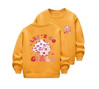 Girls Christmas Sweatshirt Cute Printed Long Sleeves Sweatshirts Casual Crew Neck Fall Winter Pullover Tops Toddler Clothes Casual Comfy Fleece Jumper School Warm Teen Girl Coat