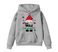 Girls Christmas Sweatshirt Gnome Print Crewneck Pullover Long Sleeve Soft Cosy Jumper Top for Holiday Family Matching School Festive(Grey, 4-5 Years)