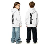 Girls' City Back Print Pullover Hoodie - Cozy Long Sleeve Sweatshirt, Easy Everyday Casual Style White