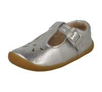 Girls Clarks Leather/Patent Casual T-Bar Flat Casual Shoes Roamer Star