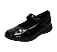 Girls Clarks Leather/Patent Formal Mary Jane Style School Shoes - Etch Spark